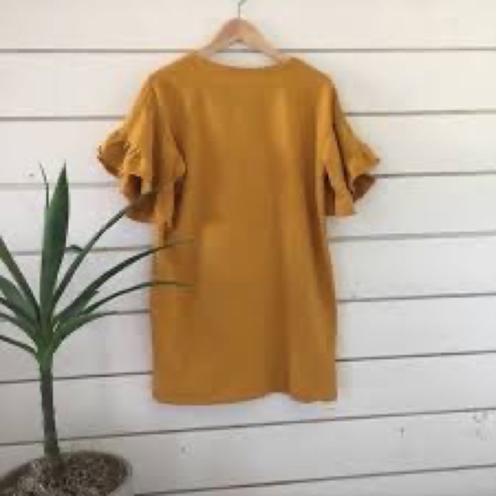 Big ruffled sleeved mini dress